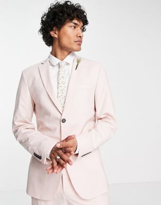 Пыльно-розовый пиджак приталенного кроя Selected Homme Selected