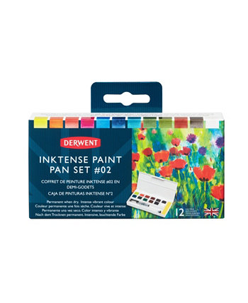 Inktense Paint Pan 12 Piece Set, Version 2 Derwent