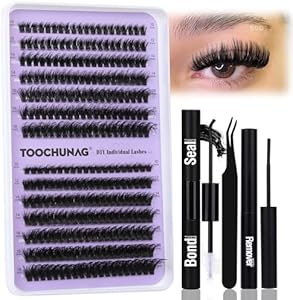 TOOCHUNAG Fluffy Lash Clusters 520pcs Individual Lashes Cluster Eyelash Extensions Wispy DIY Eye Lash Extension Thick Volume Curly Eyelash Clusters(8-18mm,4 Styles) TOOCHUNAG