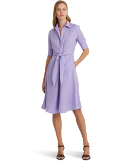 Льняное платье-рубашка Petite с завязкой спереди Ralph Lauren