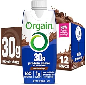 Orgain 30g High Protein Shake, Dairy Isolate Milk Protein, Chocolate Fudge, 6g BCAAs, 1g Sugar Per Serving, Meal Replacement, Ready to Drink, Keto Friendly, Gluten-Free 11 Fl Oz (Pack of 12) Orgain