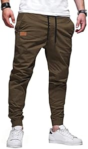 JMIERR Mens Casual Joggers Pants - Cotton Drawstring Chino Cargo Pants Hiking Outdoor Twill Track Jogging Sweatpants Pants Jmierr