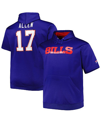 Мужской пуловер с короткими рукавами Josh Allen Royal Buffalo Bills Big and Tall, толстовка с капюшоном Fanatics