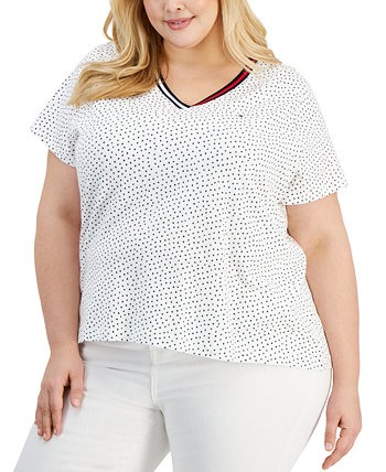 Женская блузка большого размера с V-образным вырезом Tommy Hilfiger Tommy Hilfiger