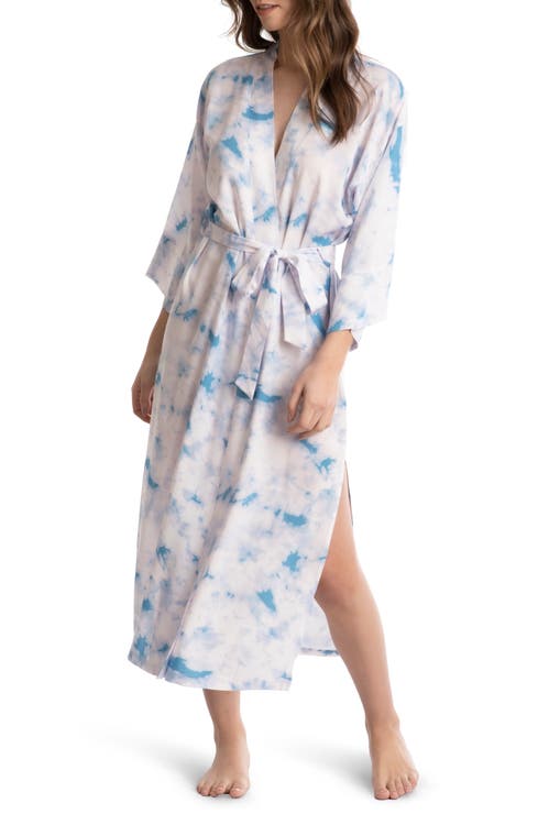 Cloud Tie-Dye Midi Wrap Robe In Bloom by Jonquil