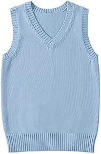 Женский Вязаный Жилет Blostirno Sweater Vest V Neck Blostirno