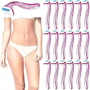 Honoson 16 Pieces T Type Bikini Disposable Razors for Women Durable Travel Accessories Pubic Hair Removal Beauty Razor Bikini Line Trimmer for Body Cosmetic Tool (Multicolor) Honoson