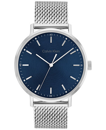 Мужские часы с сетчатым браслетом из нержавеющей стали 42 мм Calvin Klein
