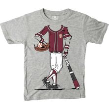 Youth Wes & Willy Gray Florida State Seminoles Baseball Player T-Shirt Wes & Willy