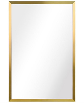Прямоугольное настенное зеркало Contempo из матовой нержавеющей стали, 24 x 36 дюймов Empire Art Direct