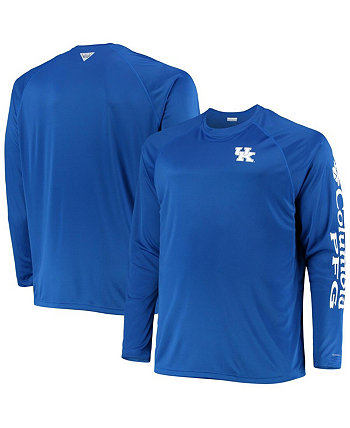 Мужская футболка реглан с длинными рукавами Royal Kentucky Wildcats Big and Tall Terminal Tackle Omni-Shade Columbia