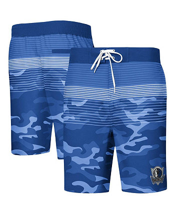 Мужские синие быстросохнущие плавки Dallas Mavericks Wave с камуфляжным принтом G-III Sports by Carl Banks