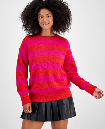 Миниатюрный свитер в нечеткую полоску с круглым вырезом и спущенными плечами, созданный для Macy's Bar III
