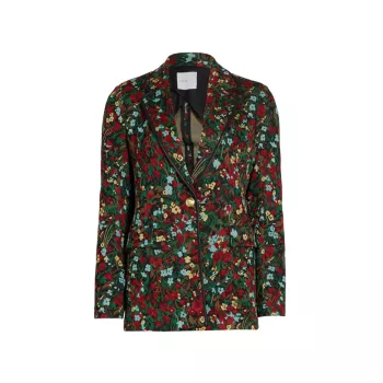 Жаккардовый пиджак с цветочным принтом Rosetta Getty