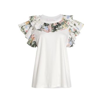 Ruffled Cotton Jersey Top See by Chloe