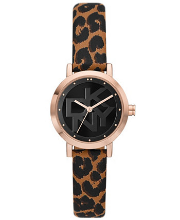 Женские часы Soho с анималистическим принтом на кожаном ремешке 28 мм DKNY