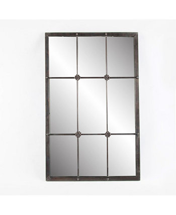 Зеркало на стене с металлической оконной рамой Luxen Home