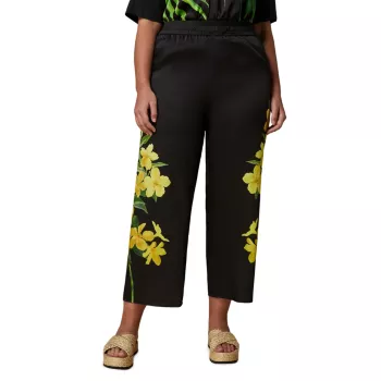 Широкие брюки Gersa с цветочным принтом MARINA RINALDI