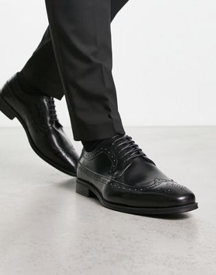 Черные кожаные броги с точеным носком Thomas Crick Thomas Crick