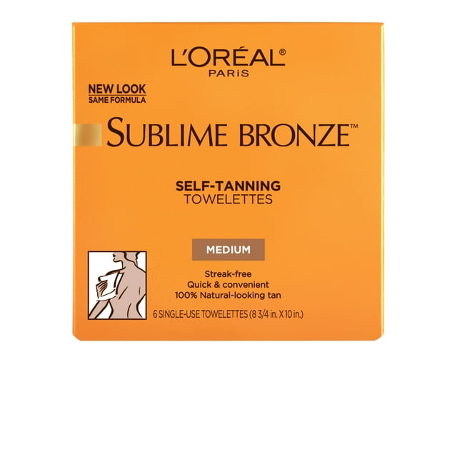 (2 pack) L'Oreal Paris Sublime Bronze Self-Tan Towelettes, Gradual Self Tanner, 6 Count Kit L'Oréal Paris