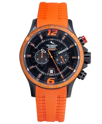 Мужские часы с хронографом Hurricane Orange с силиконовым ремешком 46 мм Strumento Marino