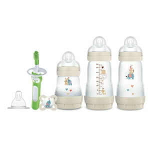 MAM Newborn Essentials Gift Set, Easy Start Anti-Colic Bottle, SkinSoft Silicone Nipple and Pacifier, Sterilizer Case, Massaging Baby Toothbrush and Gum Cleaner, Unisex, 0-3 Months (6-Count) MAM