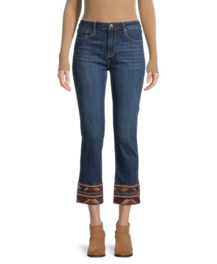 Укороченные джинсы Colette с манжетами и вышивкой Driftwood
