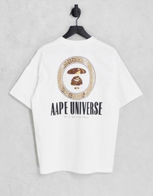 Белая футболка AAPE By A Bathing Ape lux AAPE BY A BATHING APE®