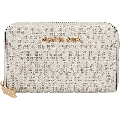 Кожаный и текстильный картхолдер на 6 карт с молнией, 12 см х 7.6 см MICHAEL Michael Kors