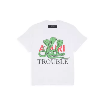 Маленький детский &amp; Детская футболка Trouble с логотипом Amiri