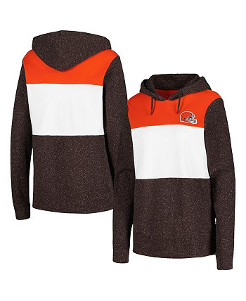 Женский коричневый пуловер с капюшоном Cleveland Browns Wicket Antigua