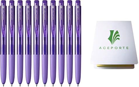 Uni-Ball Signo RT1 0.28mm - Smooth Ink Flow Gel pen, Retractable Gel Ink Pen, Ultra Micro Point, Violet - Pack of 10, Sticky Notes Value Set Uni-Ball