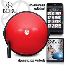 Bosu 72-10850 Home Gym Оригинальный балансировочный тренажер диаметром 65 см, красный и черный BOSU