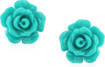 Серьги-гвоздики 3D Rose Bling Jewelry