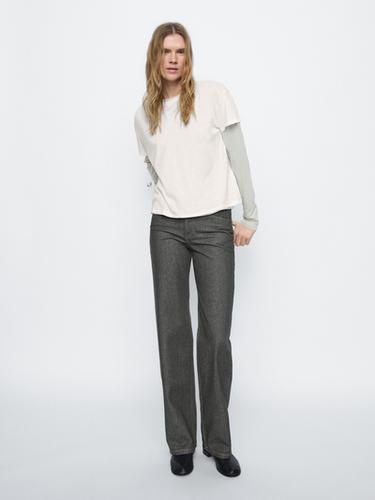 Mid-rise wide-leg cotton jeans Massimo Dutti