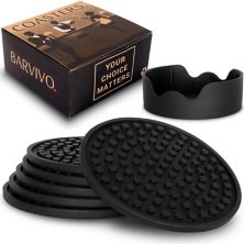 Silicone Coasters With Holder, Perfect Durable Coaster, Anti Slip, Suitable For All Drinks Barvivo