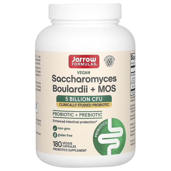 Vegan Saccharomyces Boulardii + MOS - 5 миллиардов КОЕ - 180 растительных капсул - Jarrow Formulas Jarrow Formulas