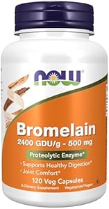 NOW Foods Supplements, Bromelain (Natural Proteolytic Enzyme) 2,400 GDU/g - 500 mg, Natural Proteolytic Enzyme*, 60 Veg Capsules (Вегетарианские капсулы) NOW Foods