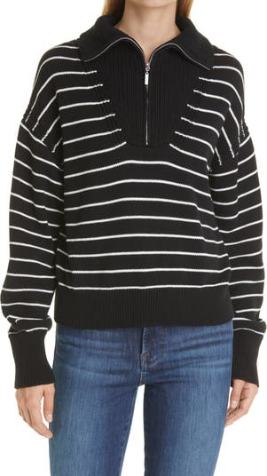Хлопковый свитер с полосками Bastien и застежкой на молнию LA LIGNE