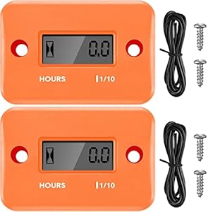 2 Pieces Inductive Hour Meter for Gas Engine Lawn Mower Dirt Bike Motorcycle Motocross Snowmobile Karting Marine ATV Boat Outboard Motor Generator Waterproof Hour Meters (Black) Bbto