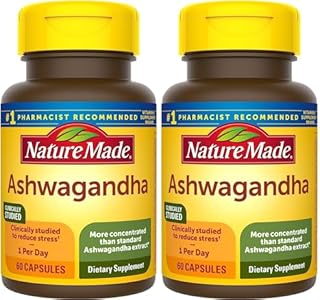 Nature Made Ashwagandha Capsules (Капсулы) 125mg for Stress Support, 60 Capsules, 60 Day Supply Nature Made