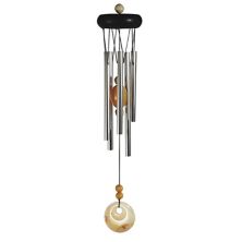 FC Design 20&#34; Long Wooden Top Geode Wind Chime with Beige Gem Perfect Gifts for Holiday F.C Design