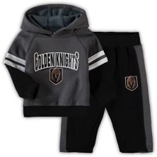 Infant Charcoal/Black Vegas Golden Knights Miracle On Ice Raglan Pullover Hoodie & Pants Set Outerstuff