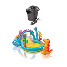 Intex Corded Electric Air Pump w/ Intex Kids Inflatable Play Center Slide Intex