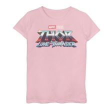Футболка Marvel Thor Love And Thunder с металлическим логотипом для девочек 7–16 лет Marvel