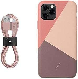 Комплект Clic Marquetry: чехол для iPhone 11 Pro и усиленный кабель Lightning 1,2 м, розовый Native Union