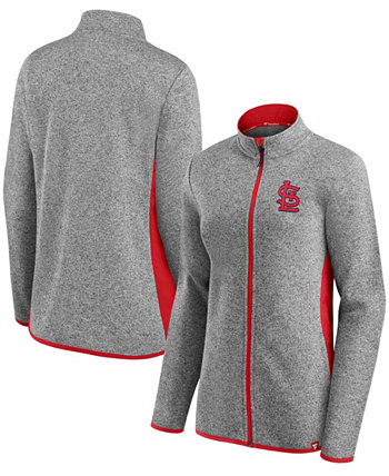Женская флисовая куртка с молнией во всю длину с логотипом вересковый уголь St. Louis Cardinals Primary Logo Fanatics