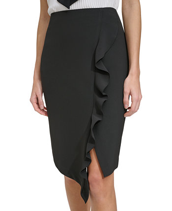 Женская асимметричная юбка-карандаш с рюшами DKNY