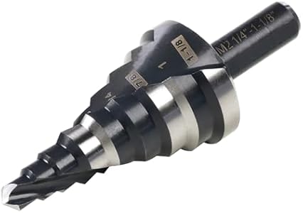 Jeras tools 1/4 to 1-1/8 Inch Step Drill Bit, M2 HSS Spiral Grooved Step Bit for Stainless Steel, Metal, Wood, Plastic Jerax tools