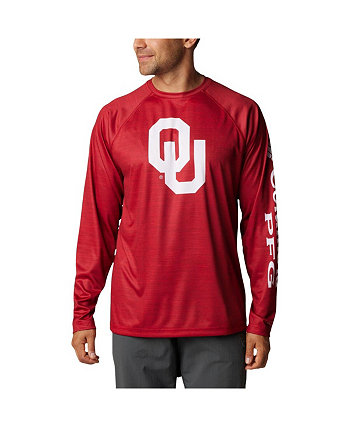 Мужская темно-красная футболка реглан с длинным рукавом Oklahoma owners PFG Terminal Tackle Omni-Shade Columbia